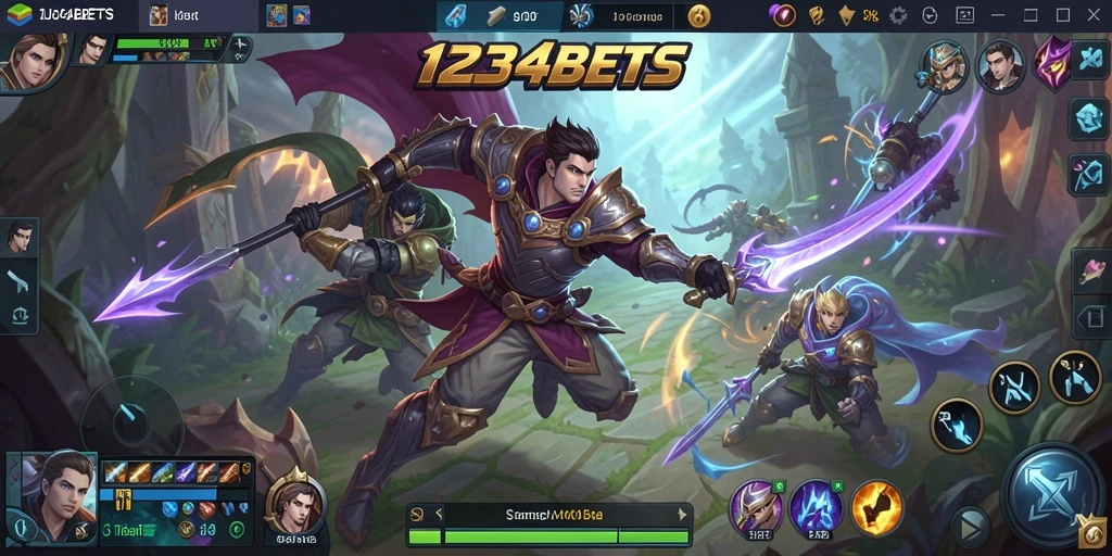 Tampilan gameplay seru 1234BETS dengan strategi tim yang kuat.