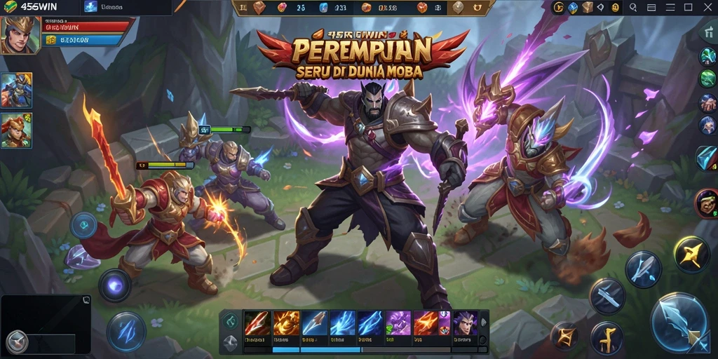 Screenshot menampilkan aksi seru dalam permainan MOBA.