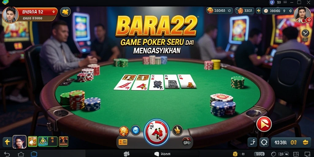 Screenshot gameplay BARA22 menampilkan suasana kompetitif permainan Poker.