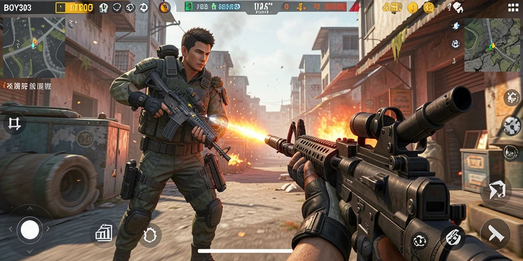 Tampilan gameplay intens dari BOY303 dalam aksi berperang.