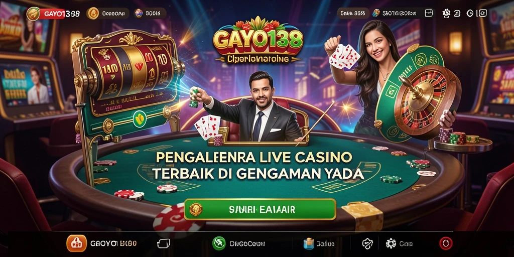 Screenshot gameplay GAYO138 yang menunjukkan suasana Live Casino yang mendebarkan.