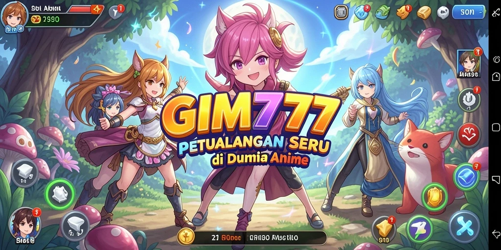 Screenshot utama GIM777 menunjukkan pertarungan seru antarkarakter anime.