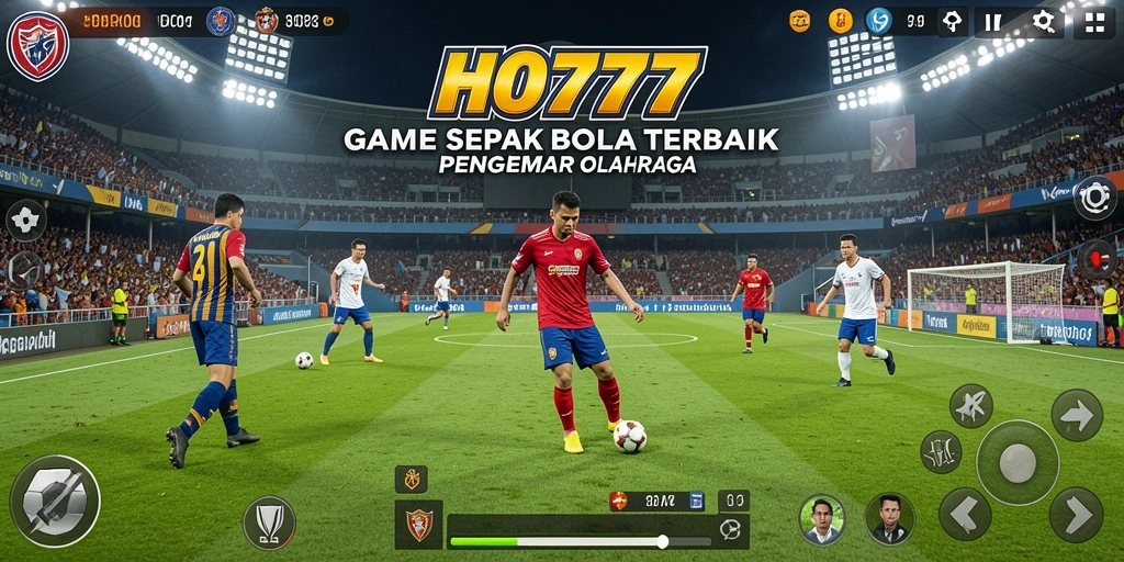 Tangkapan layar gameplay HO777 menampilkan aksi sepak bola yang mendebarkan.