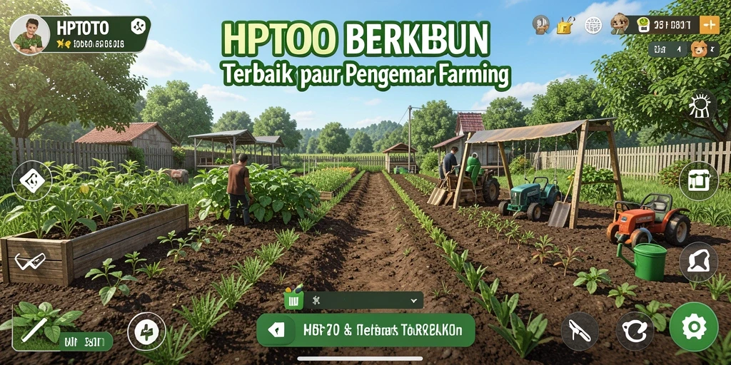 Screenshot HPTOTO menampilkan kebun yang subur dan tanaman berwarna-warni.