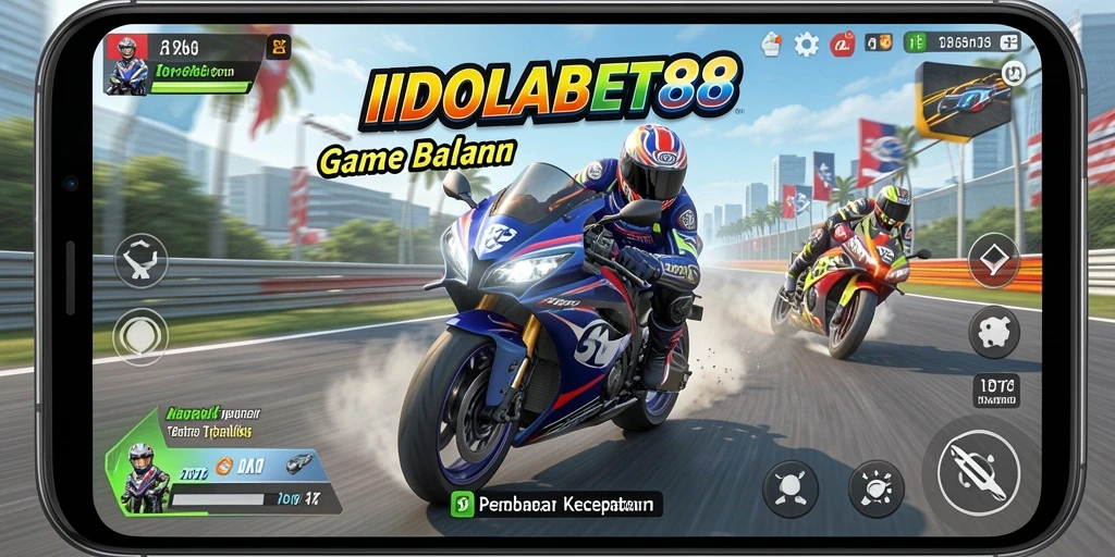 Gameplay mendebarkan dengan balapan motor seru di IDOLABET88.