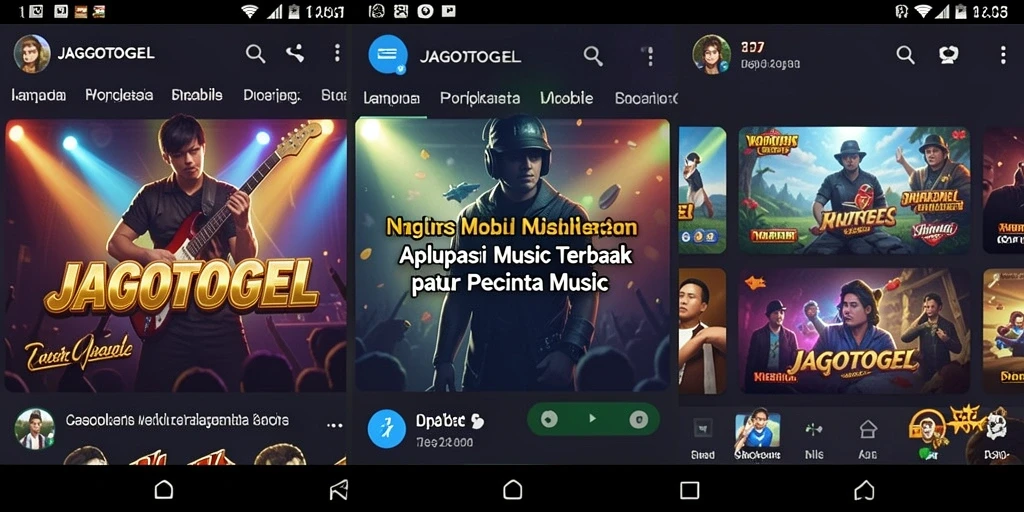 Tampilan gameplay aplikasi musik JAGOTOGEL yang interaktif dan menarik.