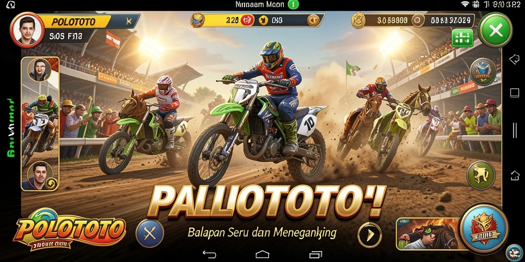Tampilan gameplay seru POLOTOTO yang menguji kecepatan dan keterampilan balap.