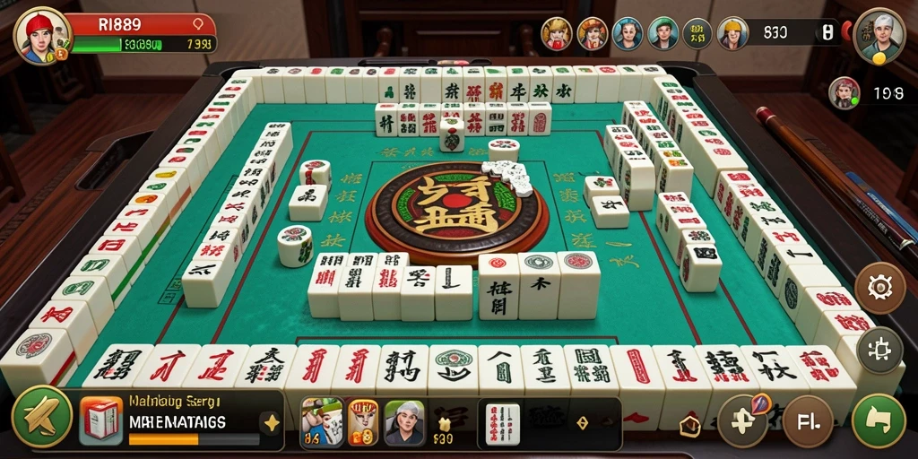 Screenshot utama RI889 menampilkan gameplay Mahjong yang menarik.