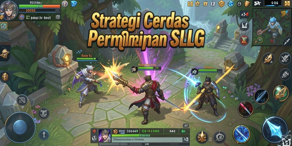 Tampilan gameplay mendalam dalam RR44 yang menunjukkan strategi SLG.