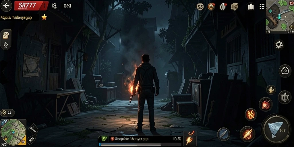 Tampilan gameplay SR777 yang mendebarkan dalam suasana horor.