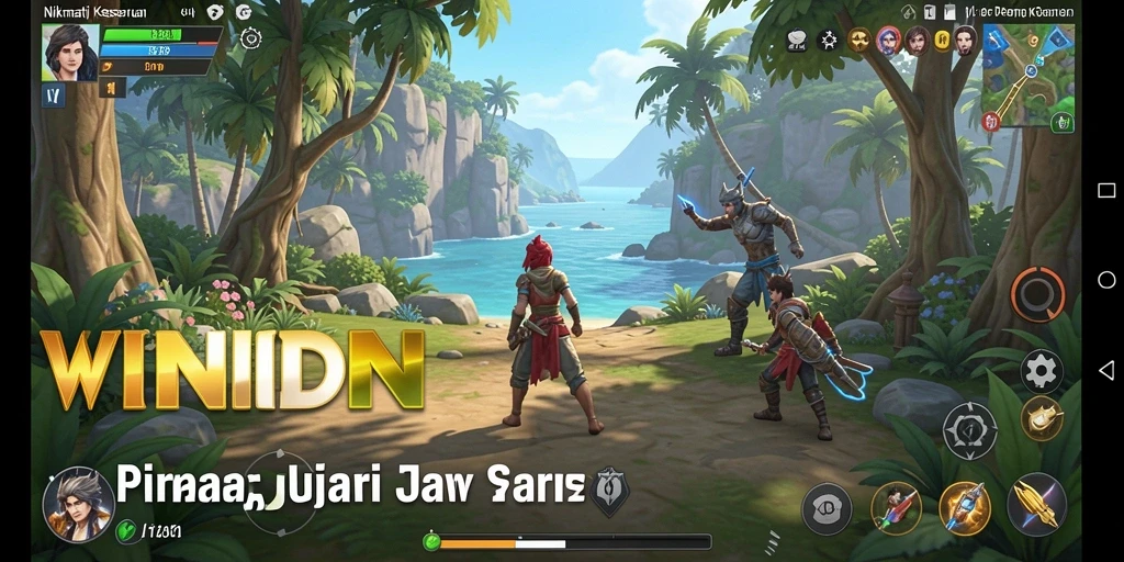Tampilan seru gameplay WINIDN dengan karakter berwarna-warni.