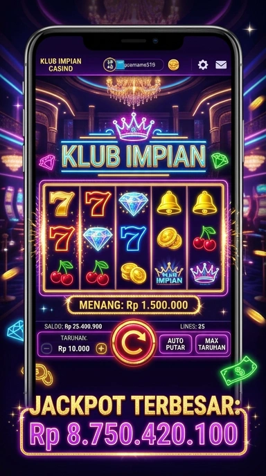 Screenshot tampilan utama klubimpian yang menawan.